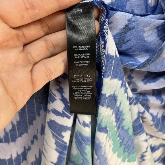 Chico’s Travelers Open Front Duster Cardigan Women’s Sz Medium Artsy 3/4 Sleeve - Picture 5 of 8